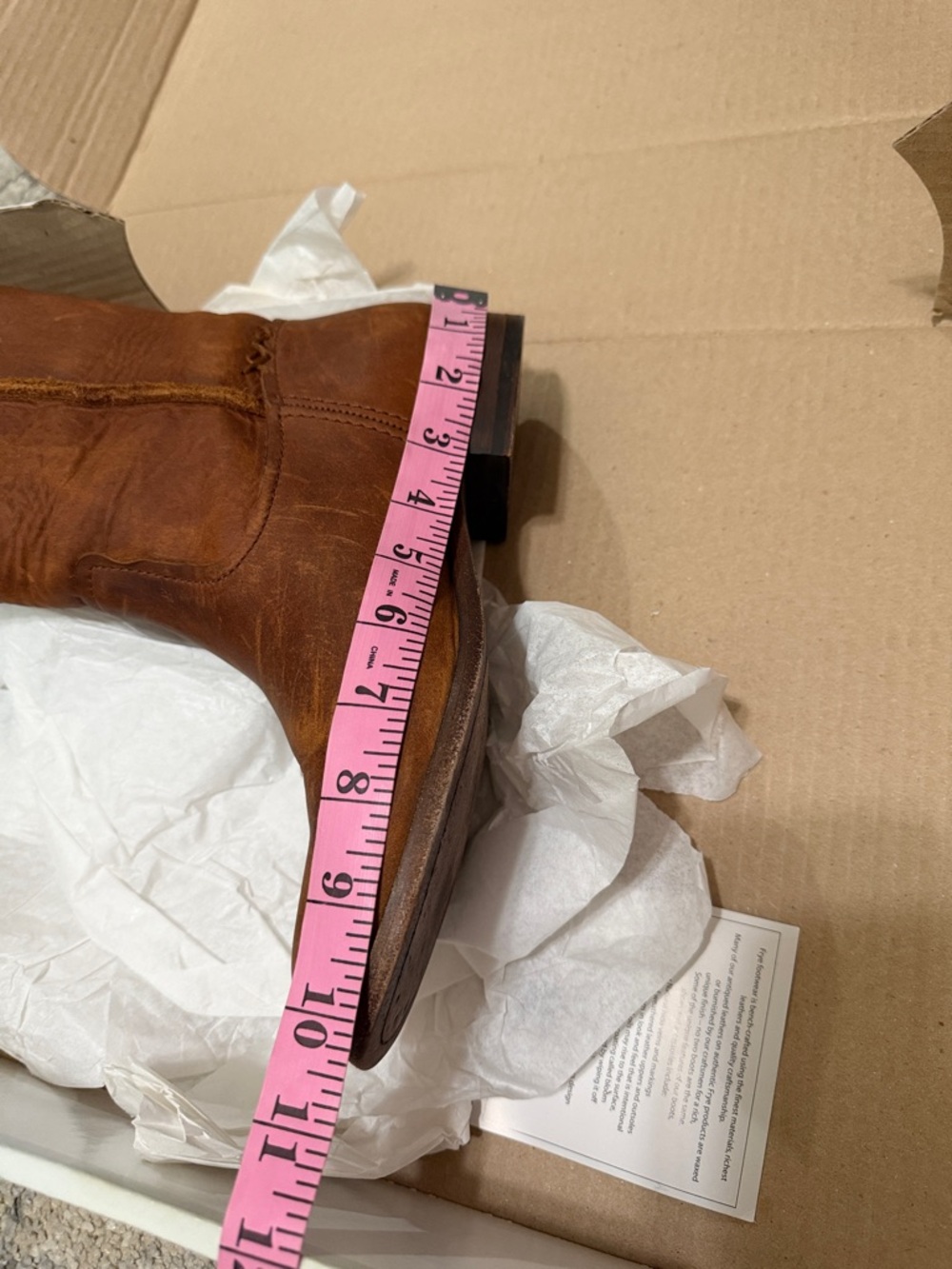 Tall Leather Riding Boots in Cognac Brown - Picture 4 of 13